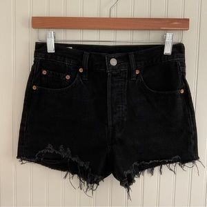 Black Distressed Women's Denim Shorts